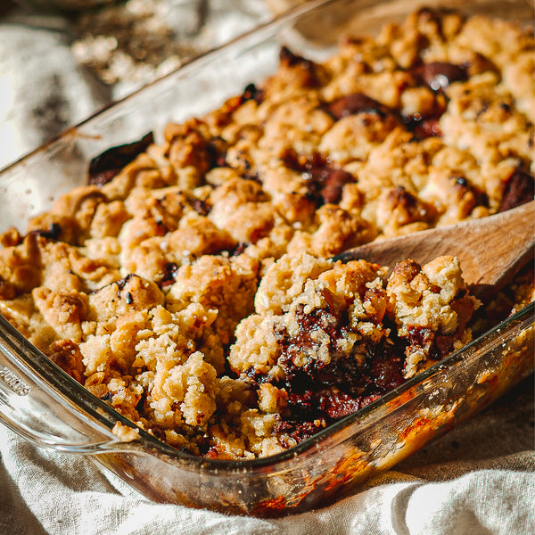 Crumble poires-chocolat