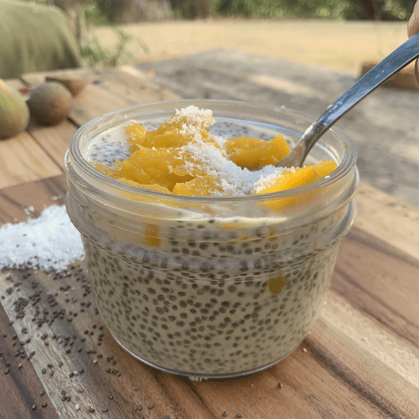 Pudding de graines de chia coco mangue