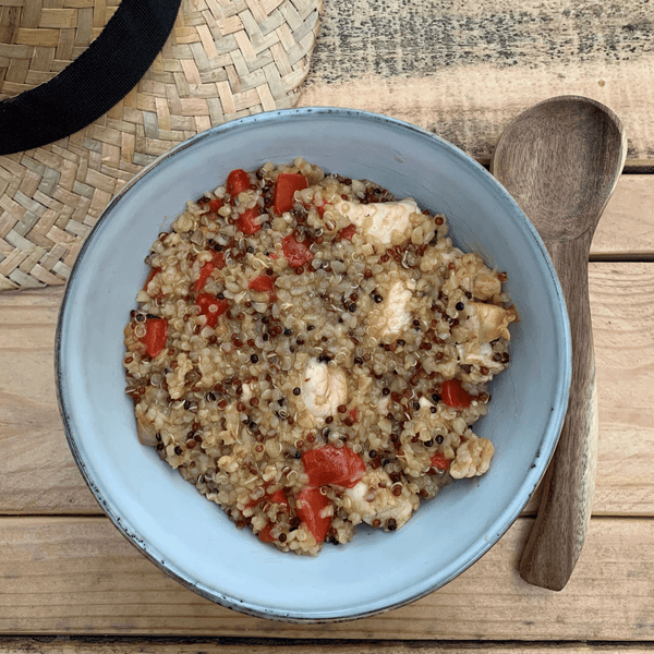 Risotto de quinoa boulghour poivron et poulet
