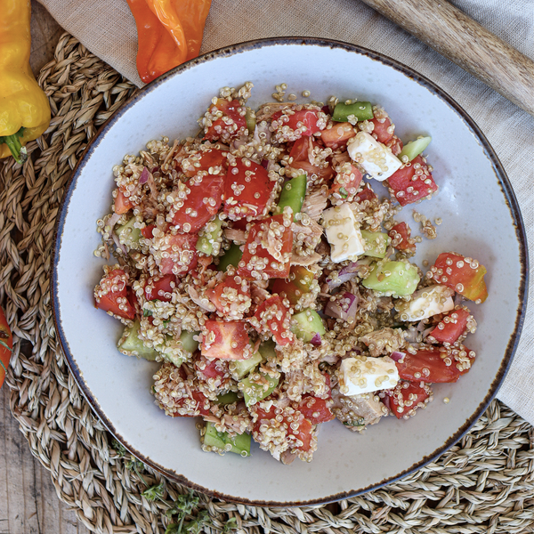 Salade de quinoa fêta et poivrons marseillais
