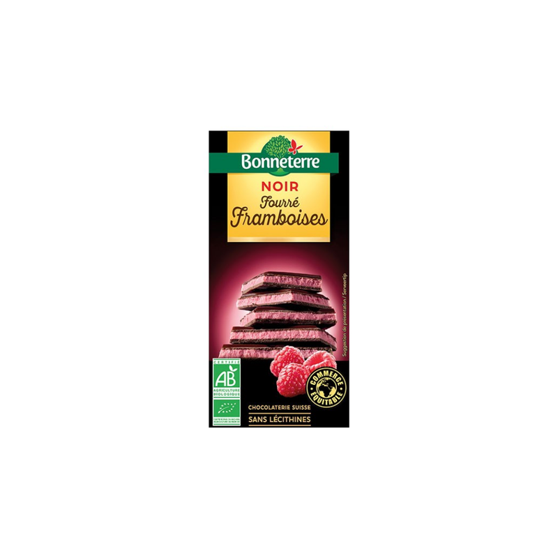CHOCOLAT NOIR FOURRE FRAMBOISE 100G