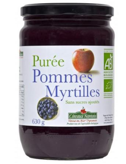 PUREE POMME MYRTILLE 630G COTEAUX