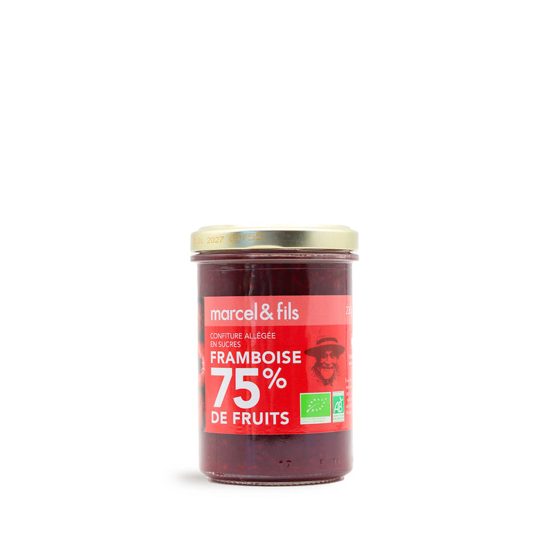 Confiture allégée en sucres framboises 75% fruits