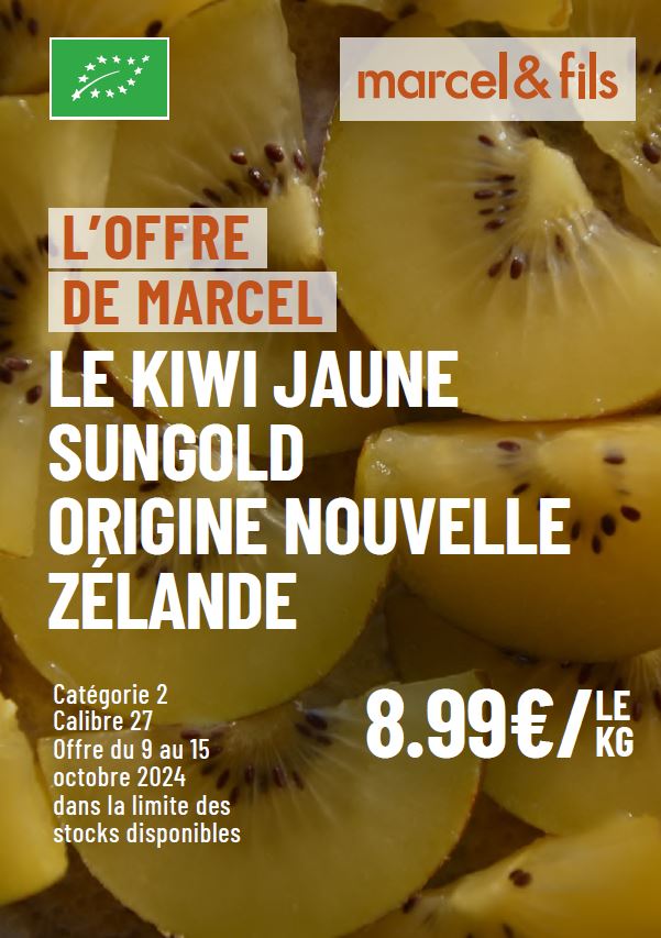 Kiwi jaune Sungold bio