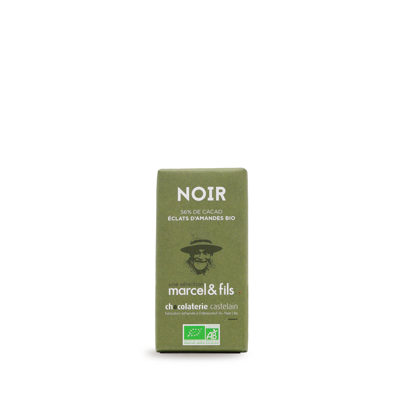 Mini tablette Chocolat NOIR 56% Eclats d'amandes