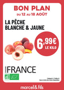 Pêche blanche et jaune